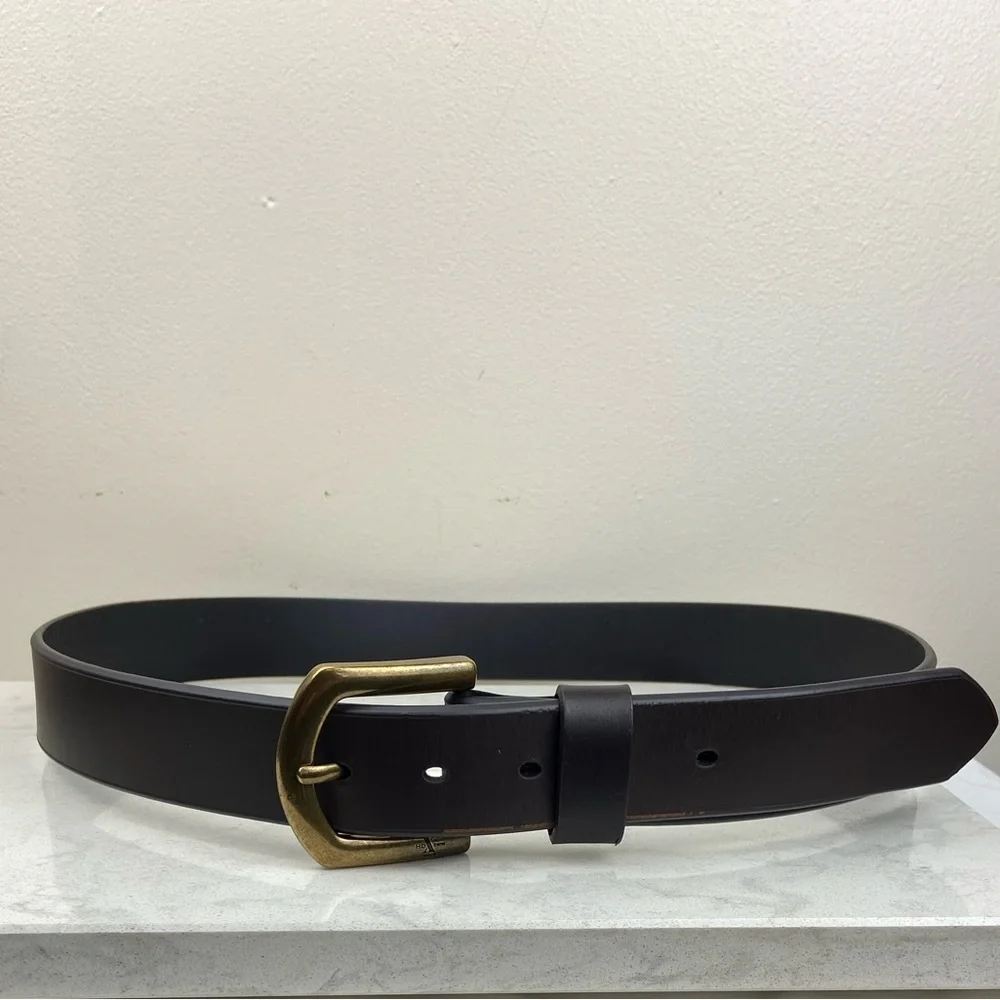 HD Xtreme Men's Leather Beveled Work Belt, 1-1/2 in., Dark Brown